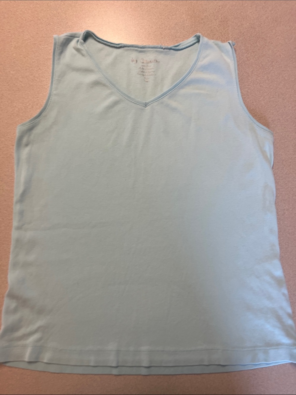 Chico's Light Blue V-Neck Cotton Tank Top